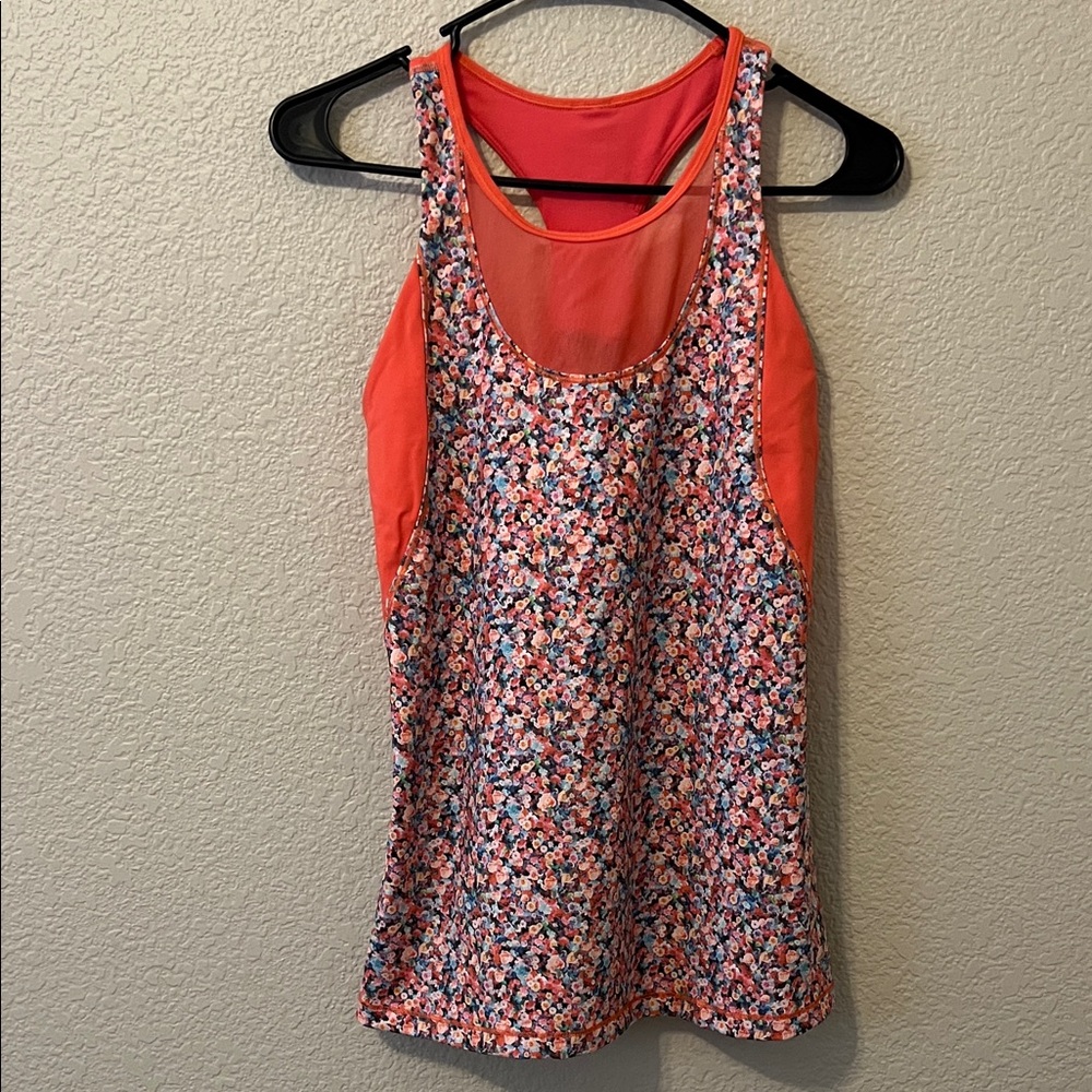Lululemon Athletica Floral Tank Top - Red and Multicolor